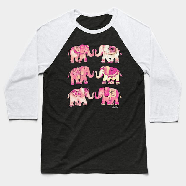 pink elephants Baseball T-Shirt by CatCoq